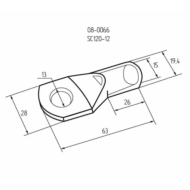 Наконечник кольцевой REXANT НК,  ø13 мм, 120 мм², ТМЛ (DIN) 120-12 - Фото 2