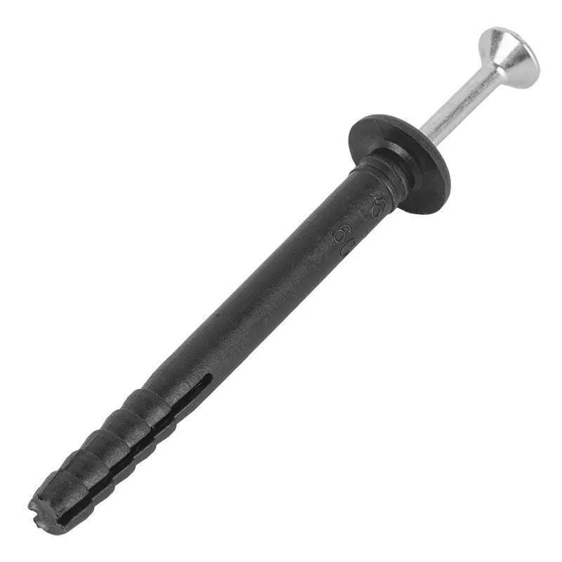 Дюбель-гвоздь грибовидный бортик, полипропилен 6х40мм, черный, пакет (100 шт/уп) KRANZ KR-01-3621-010