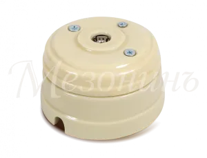 Розетка ретро фарфоровая телевизионная  (SAT) оконечная (в комплекте с подъемной рамкой, D70x45), цв GE70321-02