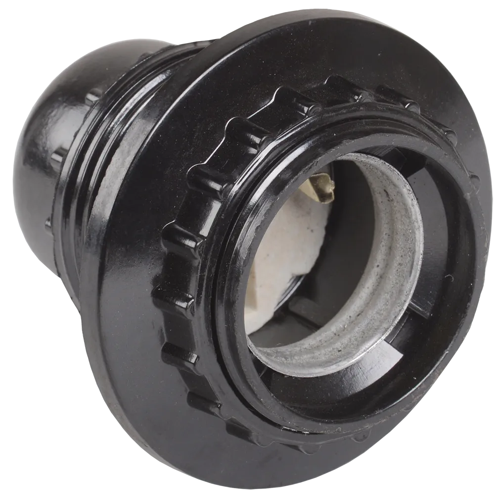 Патрон с кольцом Пкб27-04-К11 карболитовый Е27 черный (50шт) (стикер на изделии) IEK