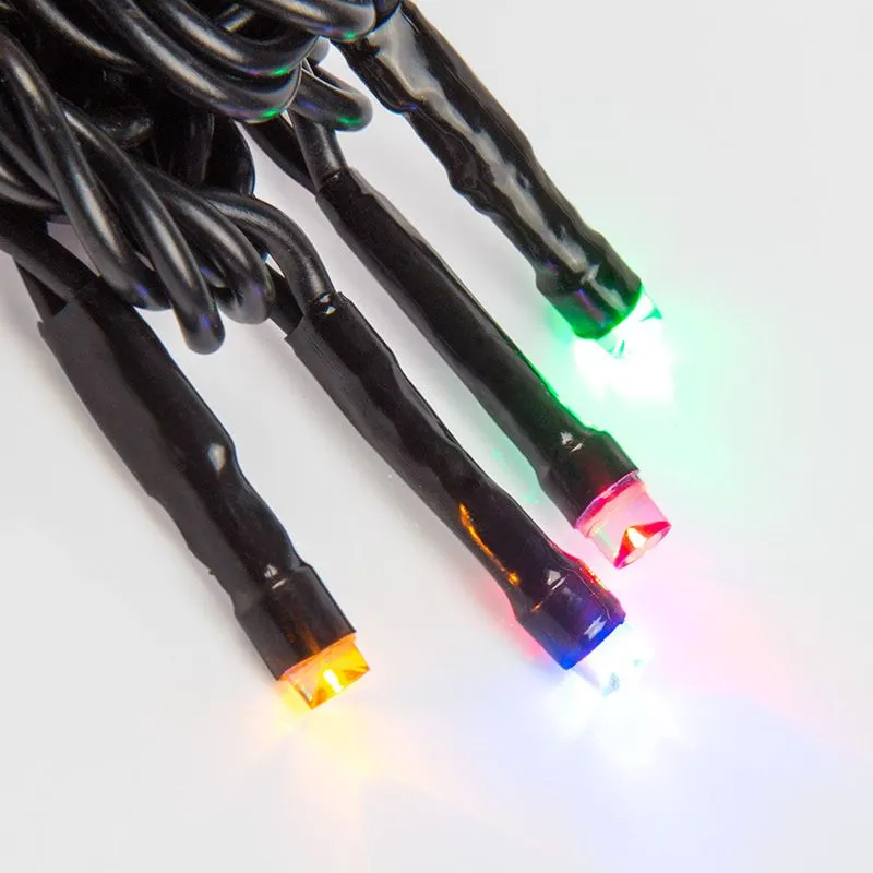 Гирлянда Нить управляемая 20м 200 LED МУЛЬТИКОЛОР (RGYB) черный ПВХ IP65 свечение с динамикой 230В нужен контроллер 217-204 NEON-NIGHT - Фото 4