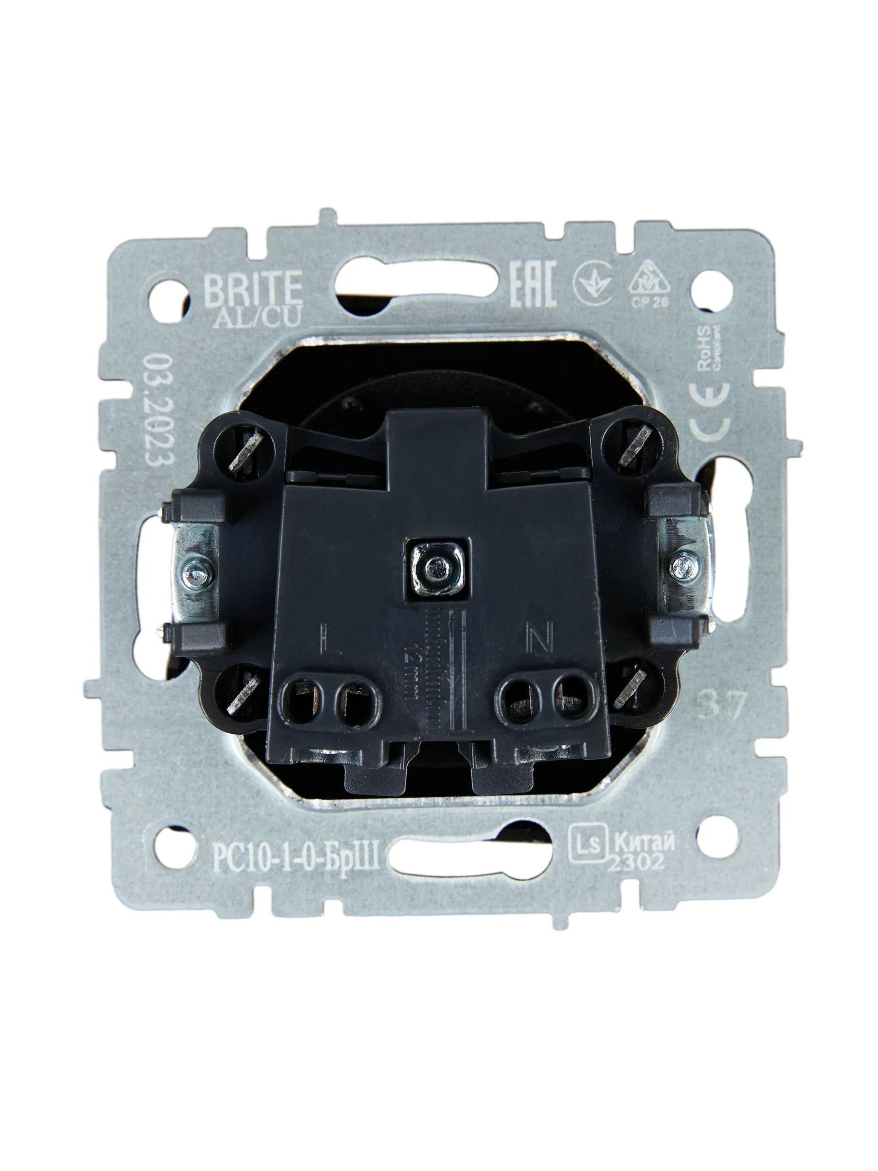 BRITE Розетка 1-местная без заземления без защитных шторок 10А РС10-1-0-БрШ шампань IEK - Фото 4