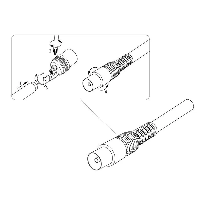 TV-разъем гнездо без пайки белый PROconnect - Фото 2