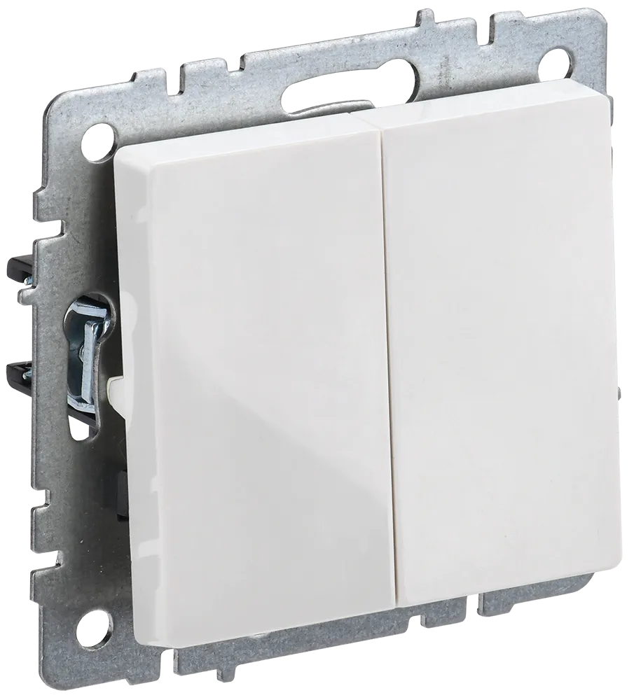 BRITE Выключатель 2-клавишный 10А ВС10-2-0-БрБ белый BR-V20-0-10-K01-PRO