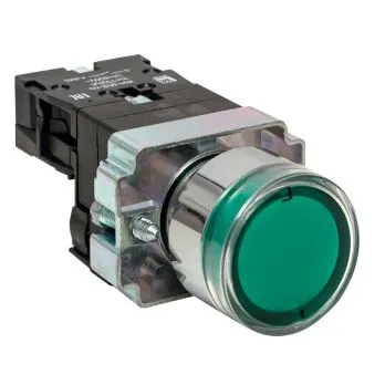Кнопка BA31 с подсветкой 24В зеленая NO EKF