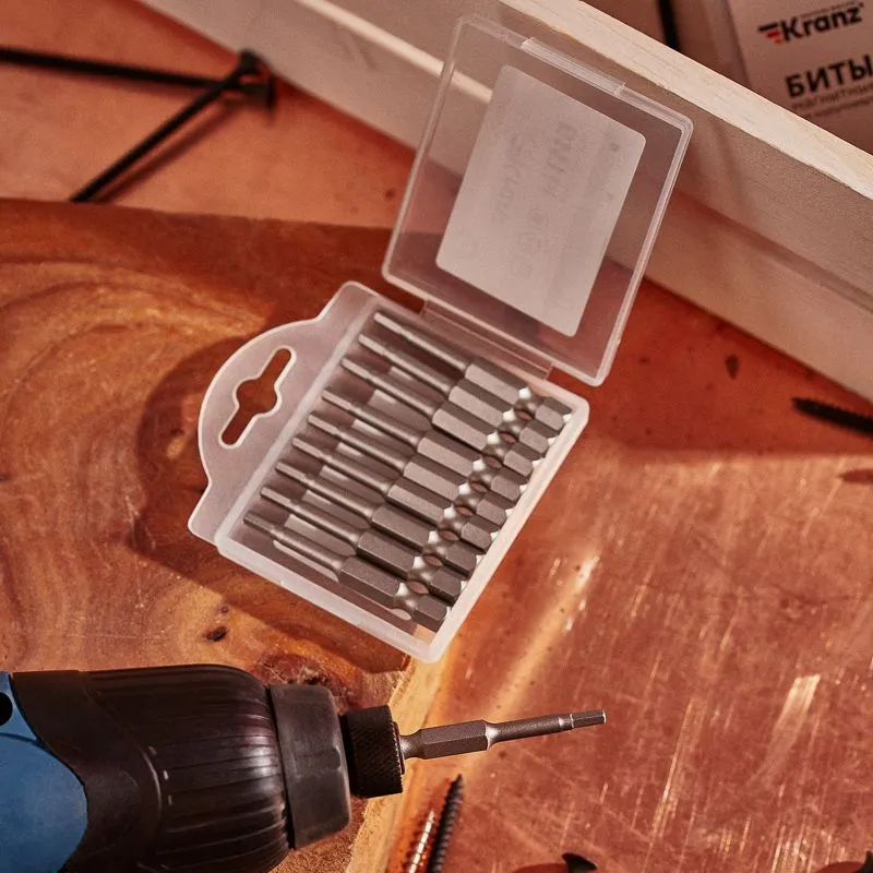 Бита шестигранная HEX-3х50 мм для шуруповерта (упак. 10 шт.) Kranz - Фото 2