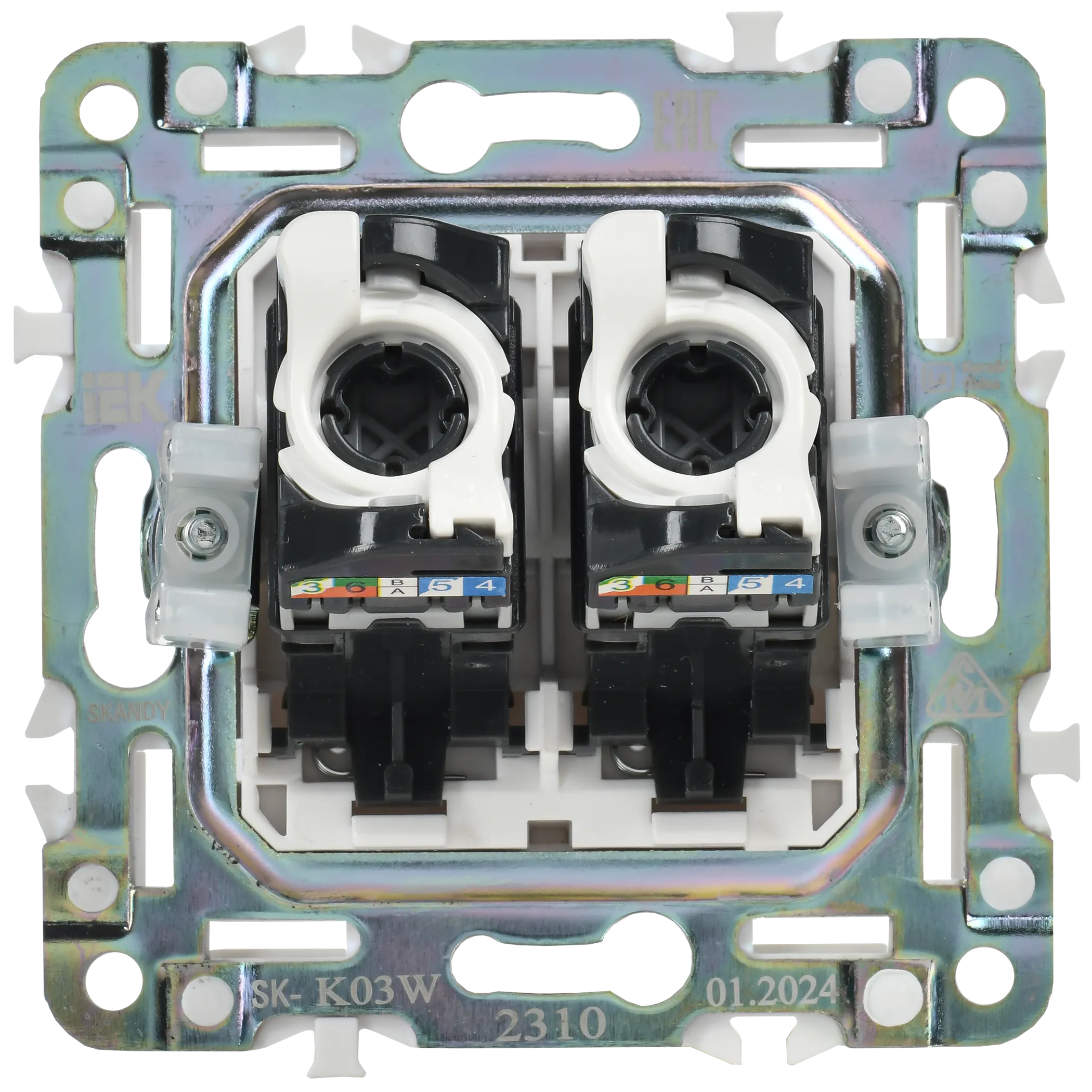 SKANDY Розетка компьютерная двойная RJ45 кат.5E SK-K03W арктический белый IEK - Фото 5