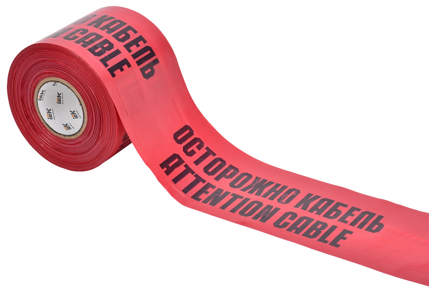Лента сигнальная ЛСЭ-300 "Осторожно кабель" (300мм-200мкм) 100м IEK