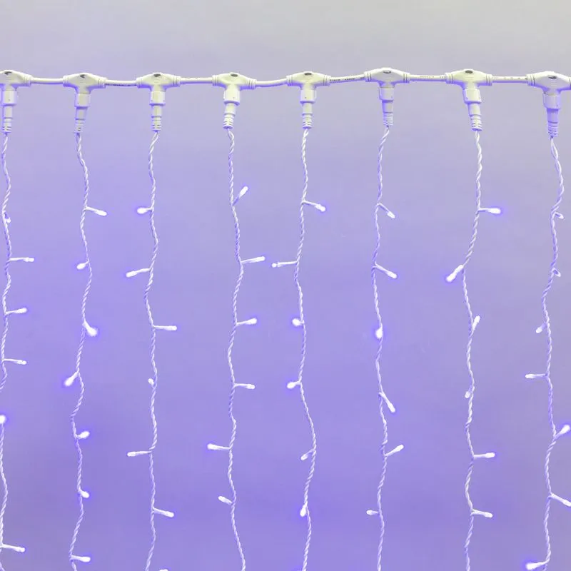 Гирлянда светодиодная Занавес 2х1,5м 360 LED СИНИЙ белый ПВХ IP65 постоянное свечение 230В блок в комплекте NEON-NIGHT