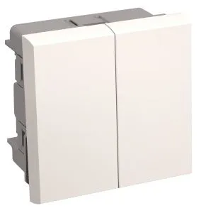 Выключатель проходной (переключатель) двухклавишный ВК4-22-00-П (на 2 модуля) ПРАЙМЕР белый IEK CKK-40D-PD2-K01