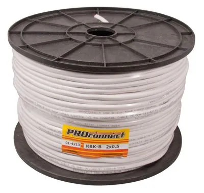 Кабель КВК-В-2+2x0,50 мм² (Cu/Cu) белый, 200 м, PROconnect - Фото 2
