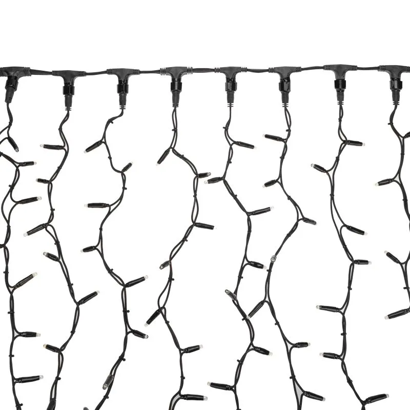 Гирлянда светодиодная Занавес 2х3м 760 LED БЕЛЫЙ черный КАУЧУК IP67 постоянное свечение 230В блок в комплекте NEON-NIGHT - Фото 2