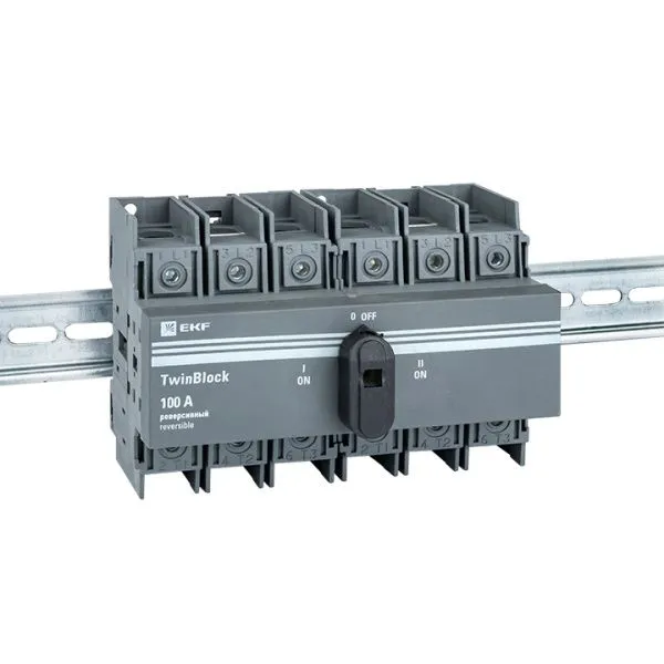 Рубильник 100A 3P реверсивный c рукояткой для прямой установки TwinBlock EKF - Фото 3
