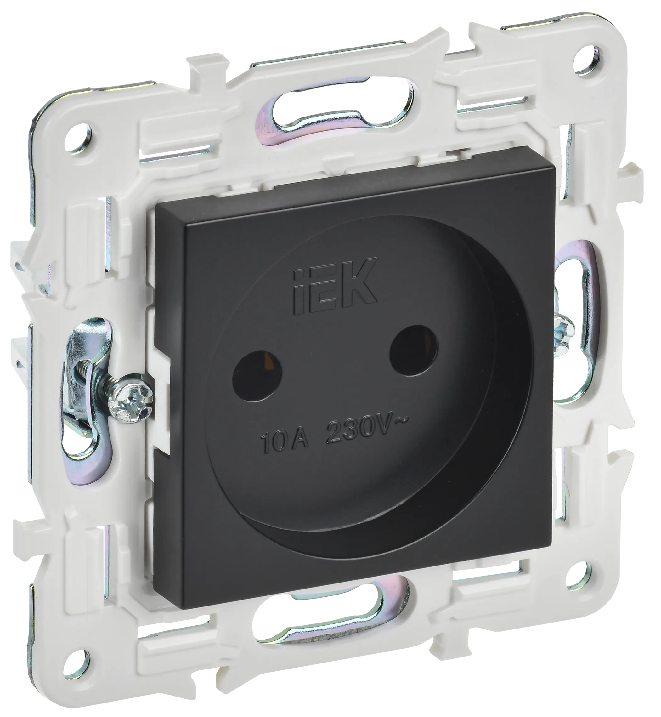 SKANDY Розетка без заземления без защитных шторок 10А SK-R02Bl черный IEK