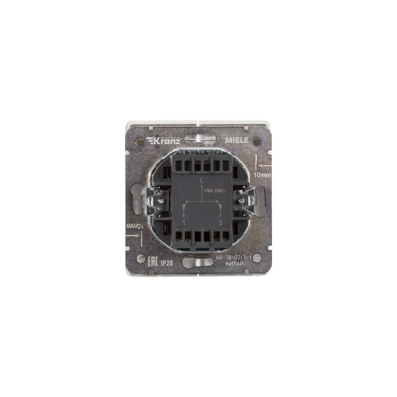 Выключатель ROUND 2 кл для жалюзи возвратный 10А с/у перламутр KRANZ - Фото 3