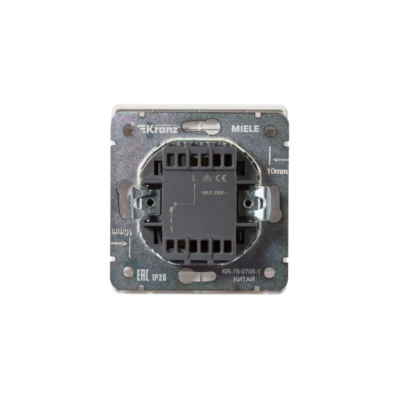 Выключатель ROUND 1 кл 10А с/у перламутр KRANZ - Фото 3