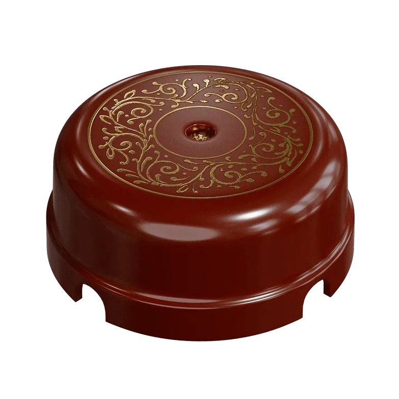 Коробка распределительная фарфоровая D80мм, высота 33мм, IP20, коллекция "ИМПЕРАТОРСКАЯ", цвет - кор GE70235-04EL