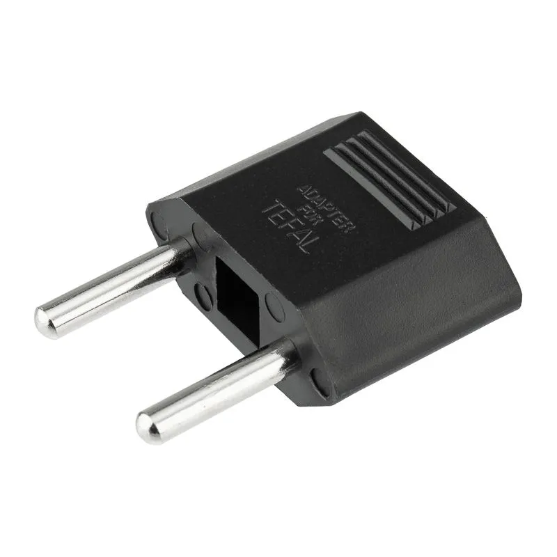 Адаптер сетевой (переходник) с Евро А/F на тонкую вилку С1 плоский «Тефаль» 6А б/з черный REXANT 11-1042