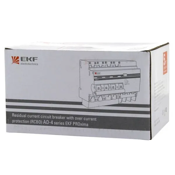 Диф. автомат 4P S 40А 100мА тип АС х-ка C эл. 4,5кА АД-4 EKF - Фото 5