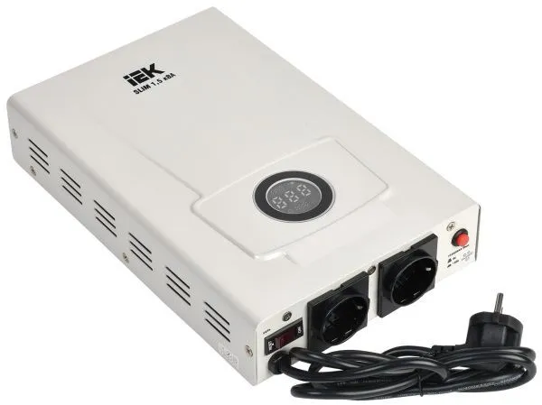 Стабилизатор напряжения настенный SLIM 1,5кВА IEK IVS22-1-D15-09