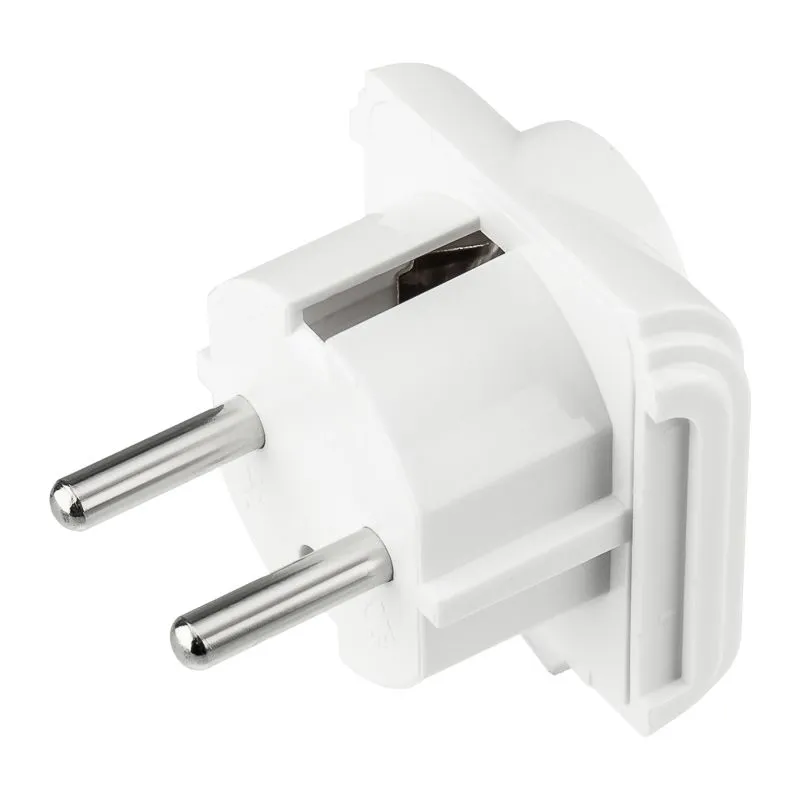 Адаптер сетевой (переходник) с универсальной на Евро вилку F/C2 «Квадрат» 10А б/з белый PROconnect (пакет БОПП 1 шт/уп.)
