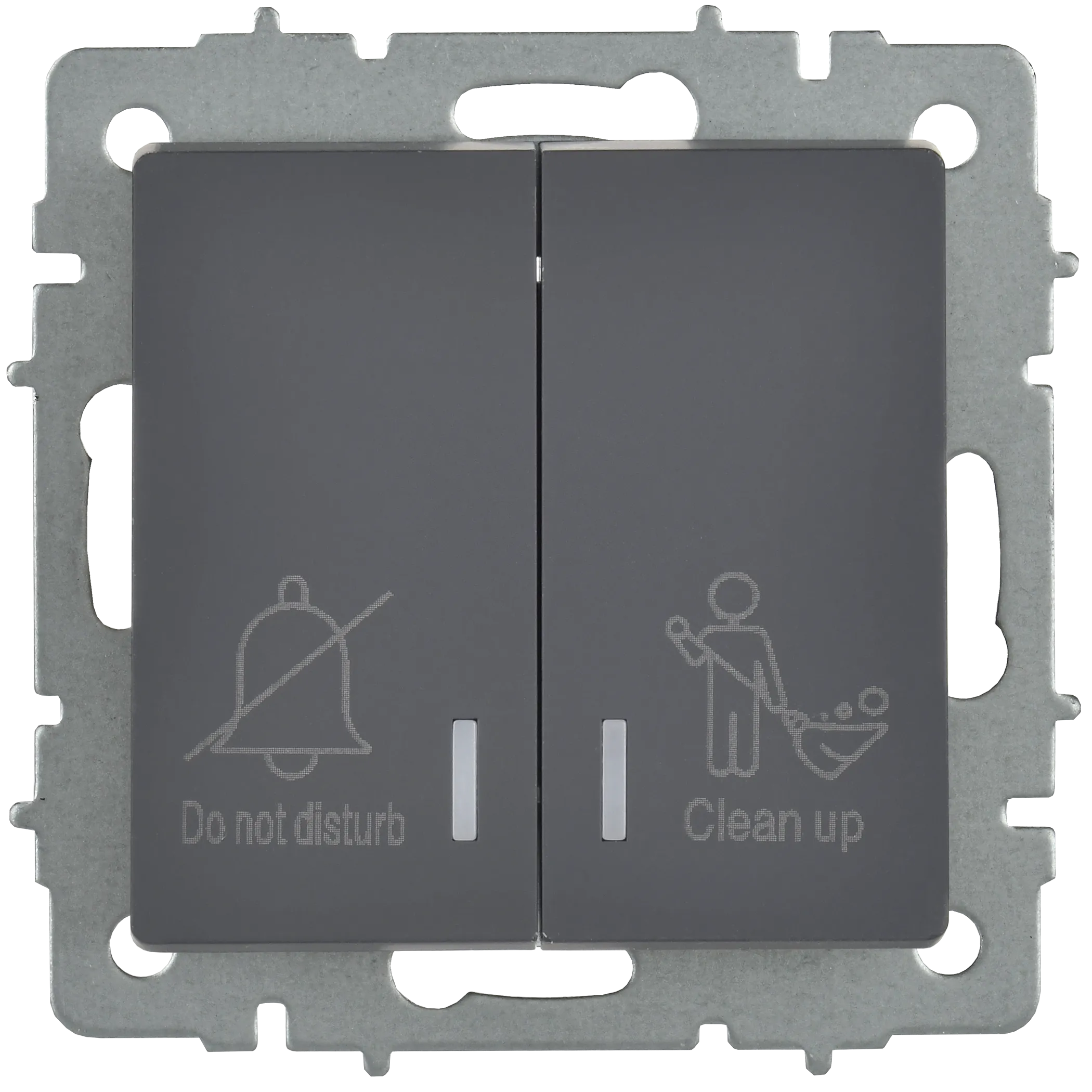 BRITE Выключатель 2-клавишный с индикацией для отелей 10А ВС10-2-9-БрГ графит IEK - Фото 8