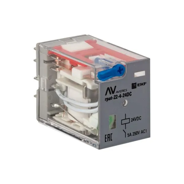 Реле промежуточное с кнопкой и мех. Индикацией RPAt 22/4 5A 24В DC EKF - Фото 3