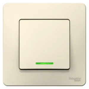 Переключатель проходной 1-кл. СП Blanca 10А IP20 (сх. 6) 250В с подсветкой молочн. SE BLNVS010612 1210300