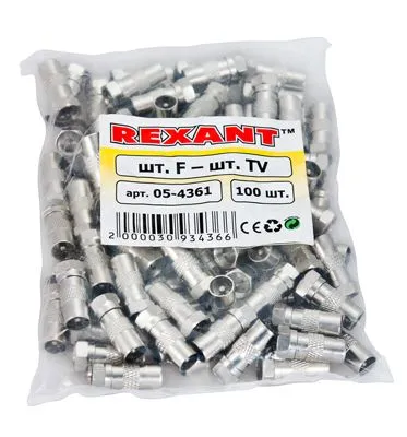 Переходник штекер F – штекер TV REXANT - Фото 3