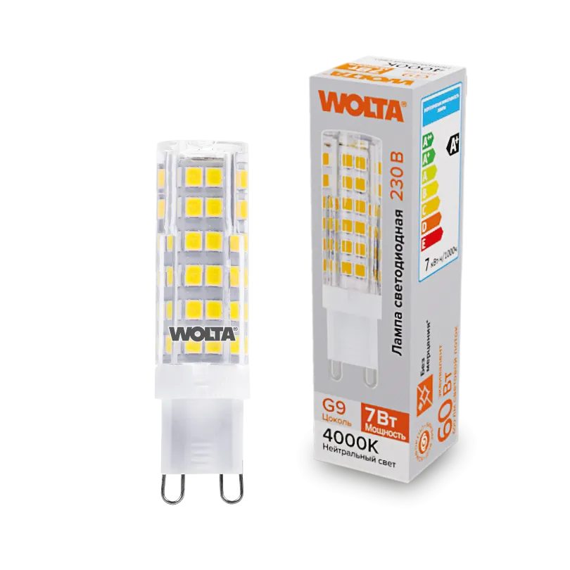 Светодиодная лампа WOLTA WSTD-JCD-7W4KG9-C 7Вт 4000K G9