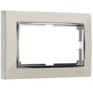 Рамка для двойной розетки Snabb (слоновая кость хром) Werkel W0081903