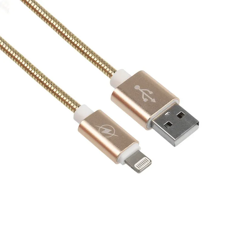 USB-Lightning кабель для iPhone/metall/gold/1m/REXANT - Фото 4
