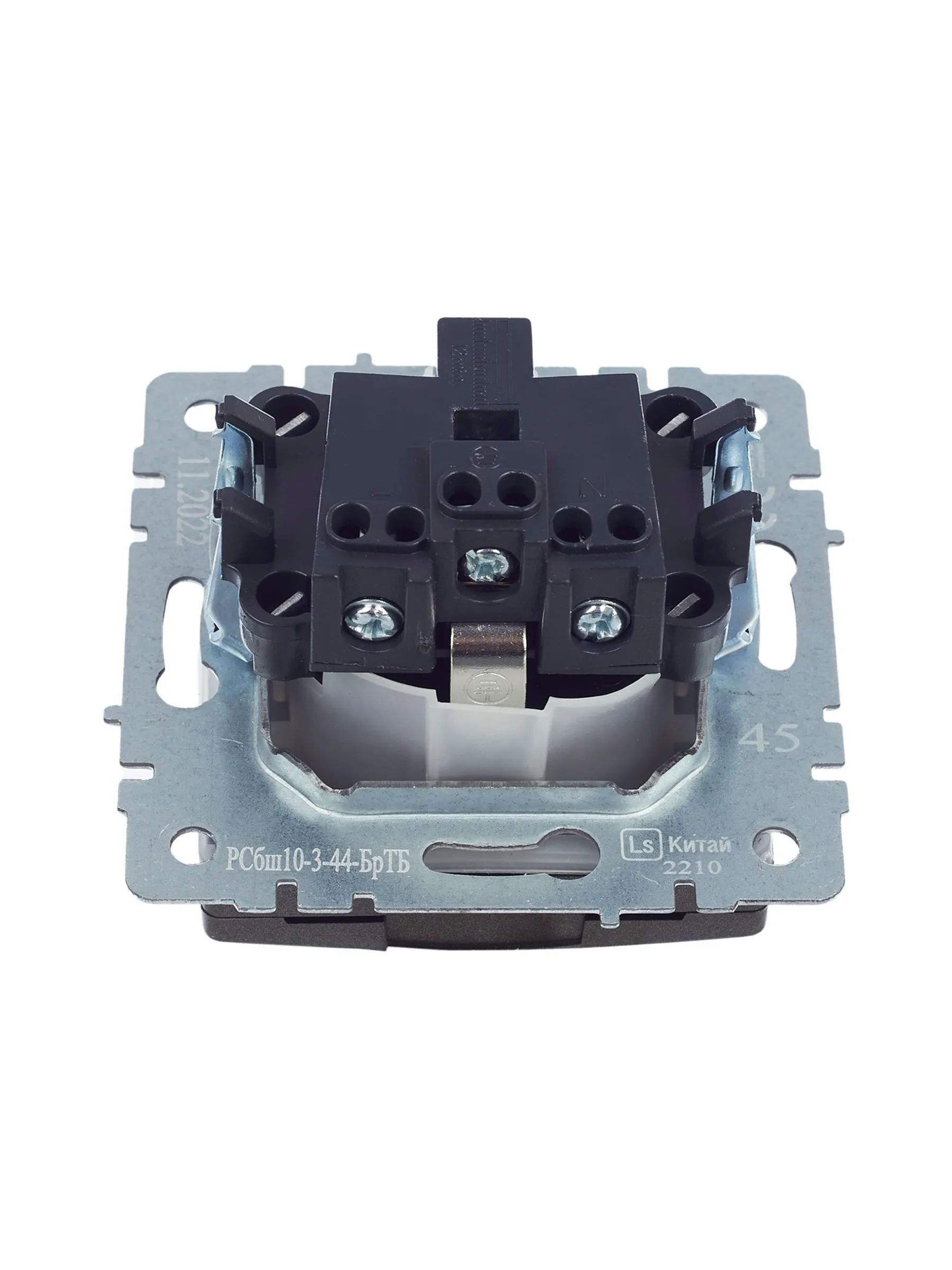 BRITE Розетка 1-местная с заземлением с защитными шторками и крышкой 16А IP44 РСбш10-3-44-БрТБ темная бронза IEK - Фото 2