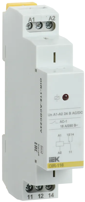 Реле промежуточное модульное OIR 1 контакт 16А 24В AC/DC IEK