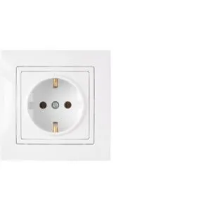 Розетка с заземляющим контактом с безвинтовыми контактными зажимами для скрытой установки РС16-342 2165BY
