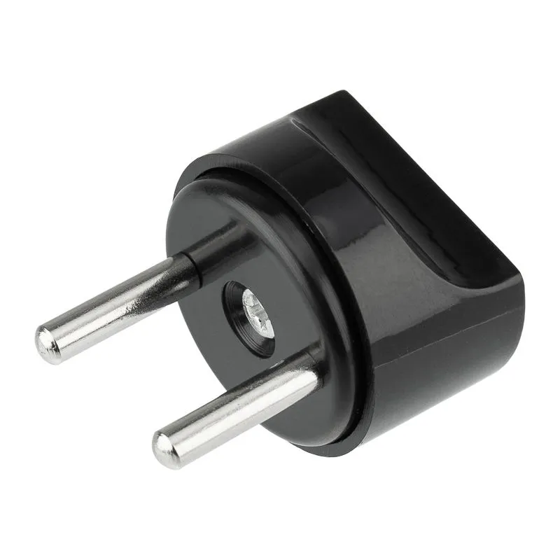 Адаптер сетевой (переходник) с Евро А/F на вилку С1 CEE 7/2 «Питер» 6А б/з черный PROconnect (пакет БОПП 1 шт/уп.)