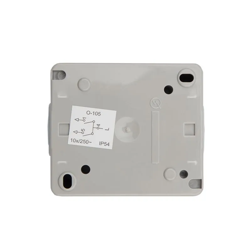 Выключатель двухклавишный INDUSTRIAL IP54 о/у, серый KRANZ - Фото 4