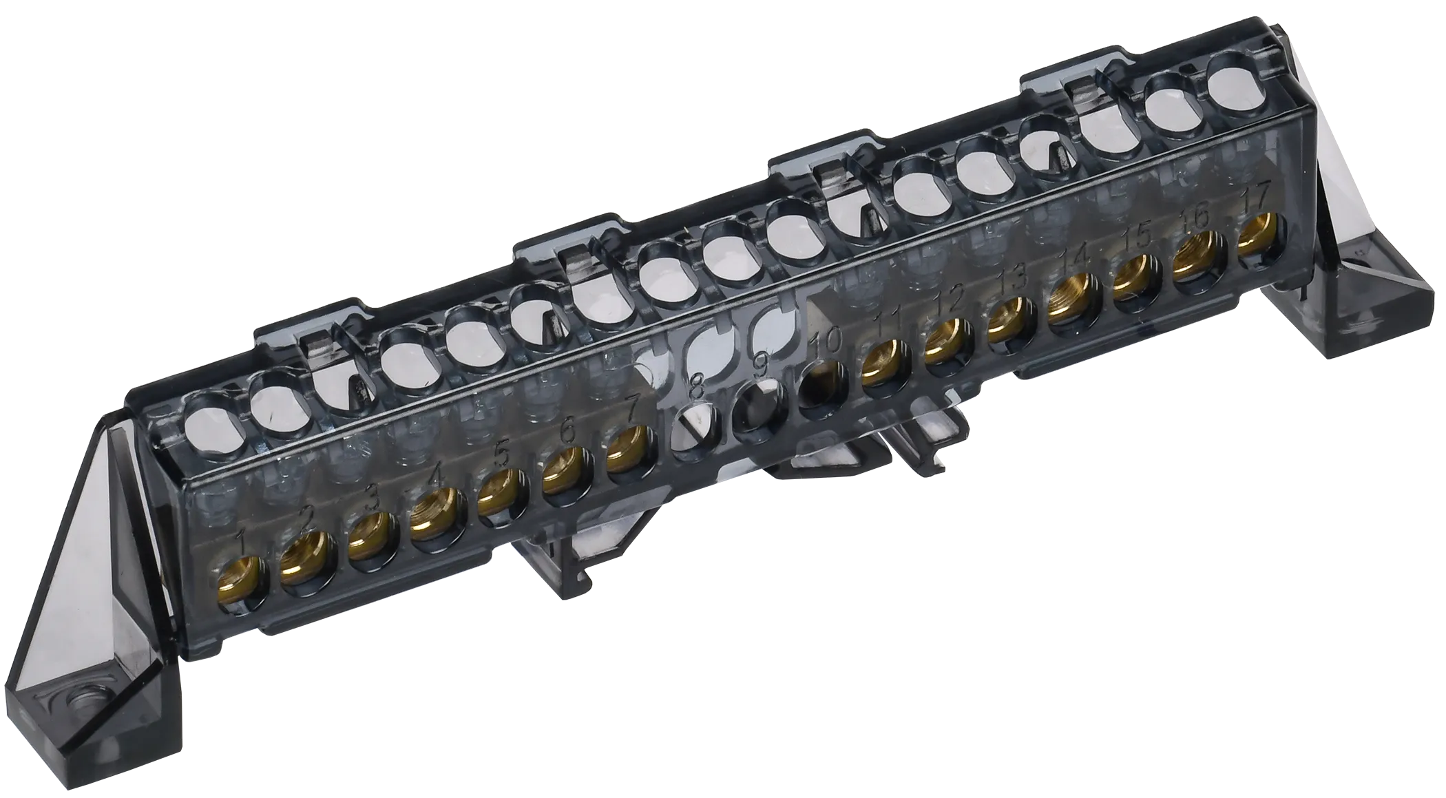 TEKFOR Шина N "ноль" в комбинированном DIN-изоляторе "Стойка" 6х9-(7+7)-Ч IEK TF-NN10-77-DP-K02