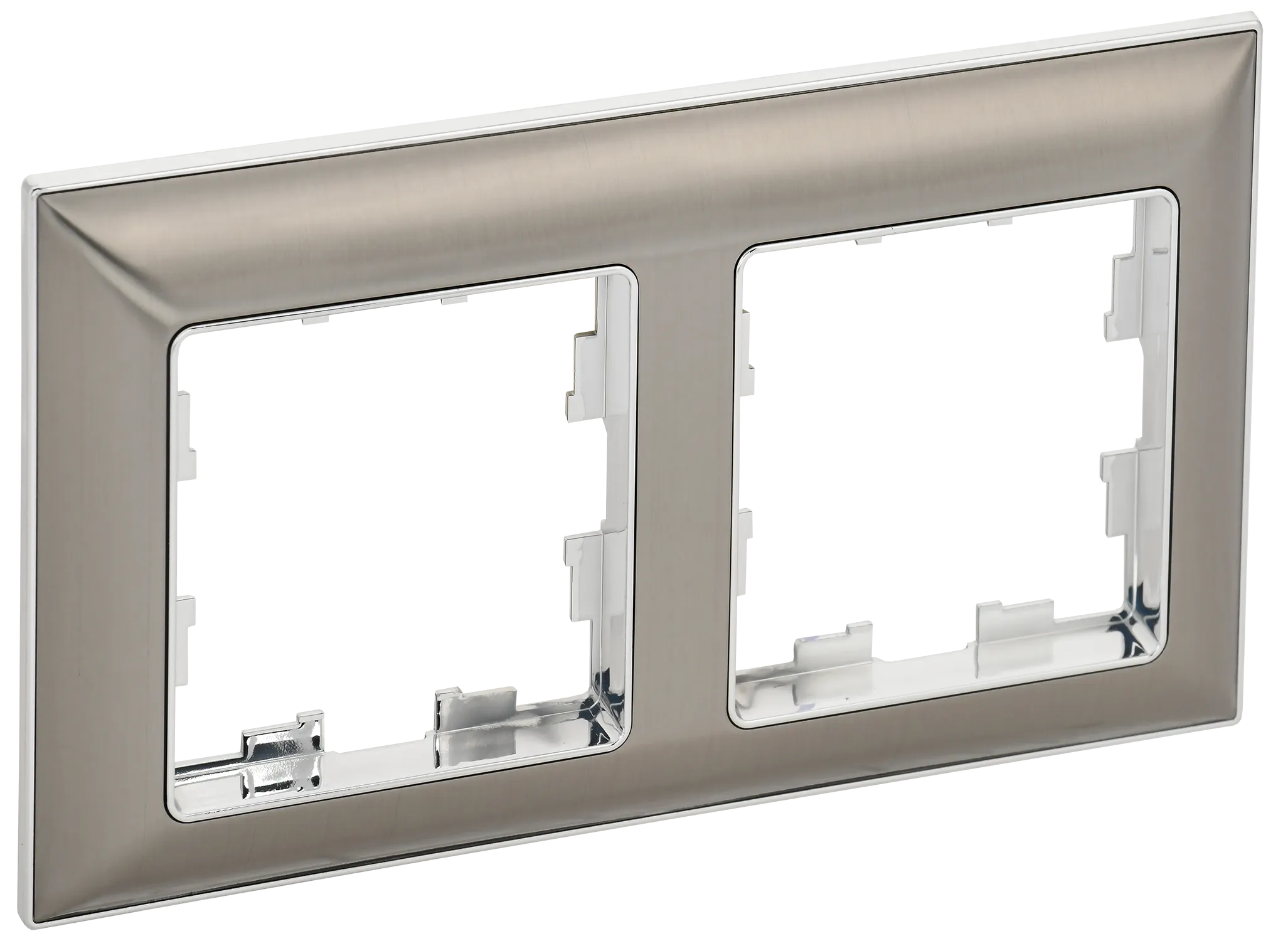 BRITE Рамка 2-местная РУ-2-Бр хром/никель IEK
