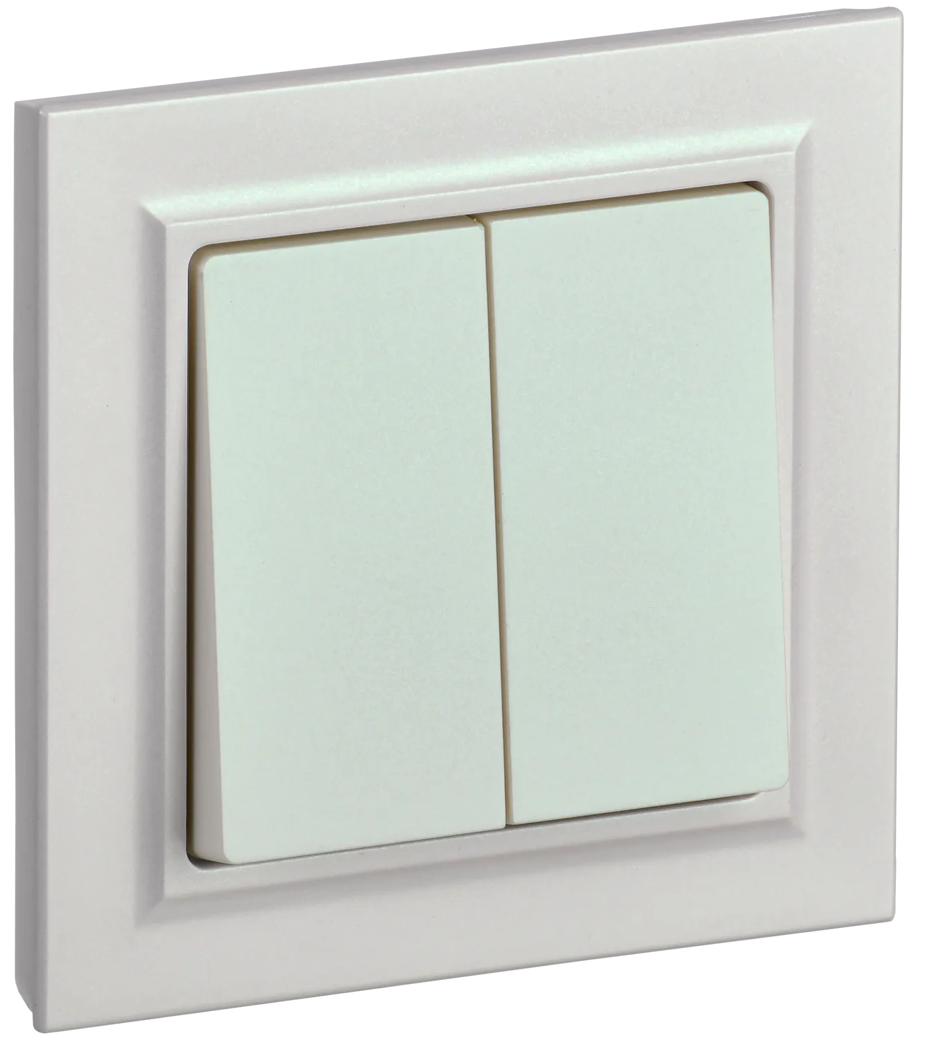 BRITE Выключатель 2-клавишный 10А в сборе ВСР10-2-0-БрЖ жемчуг IEK