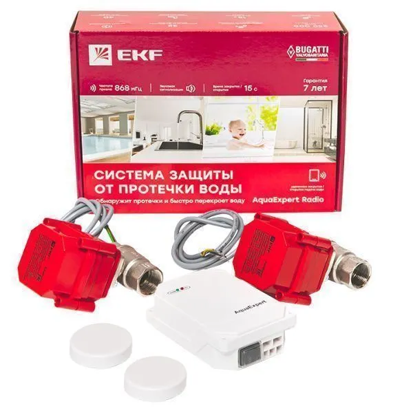 Система защиты от протечки воды AquaExpert RADIO 3/4 дюйма EKF - Фото 18