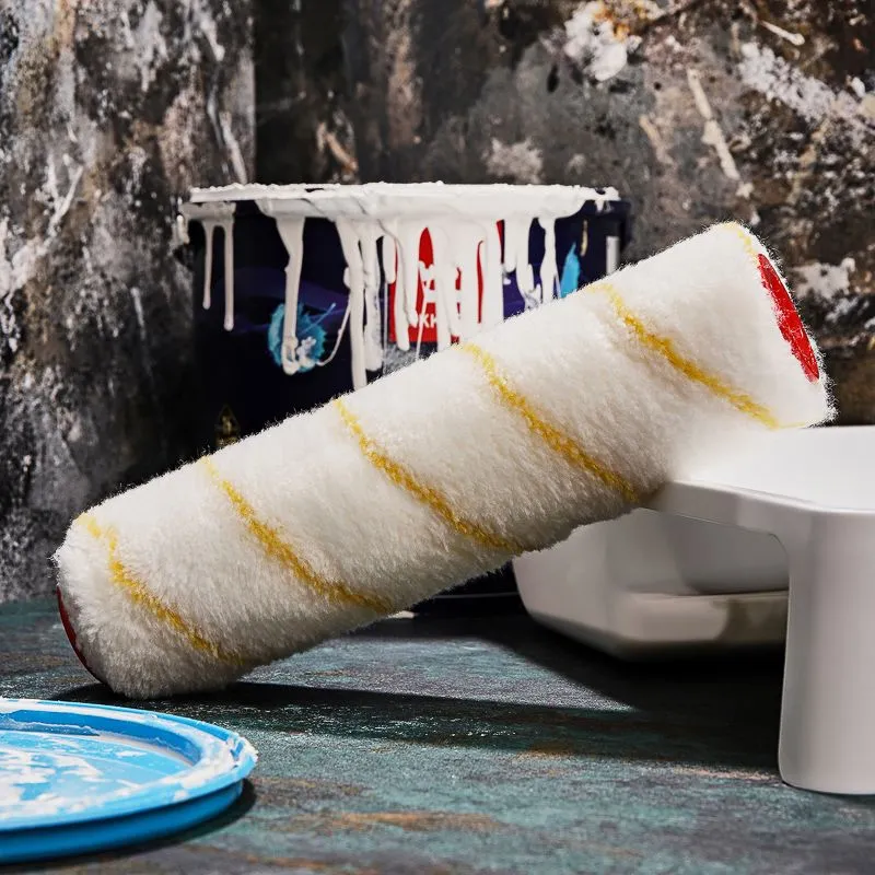 Ролик (сменный) полиамид белый с желтой полосой, ворс 11 мм, ширина ролика 240 мм, Ø 42 мм, бюгель 6 мм REXANT - Фото 2