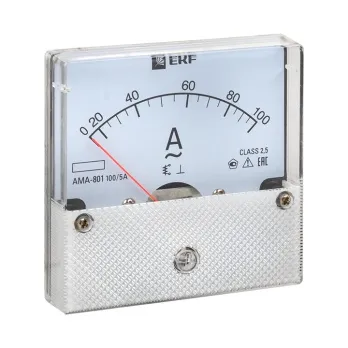 AMA-801 аналоговый на панель (80х80) круглый вырез 100А трансф. подкл. EKF