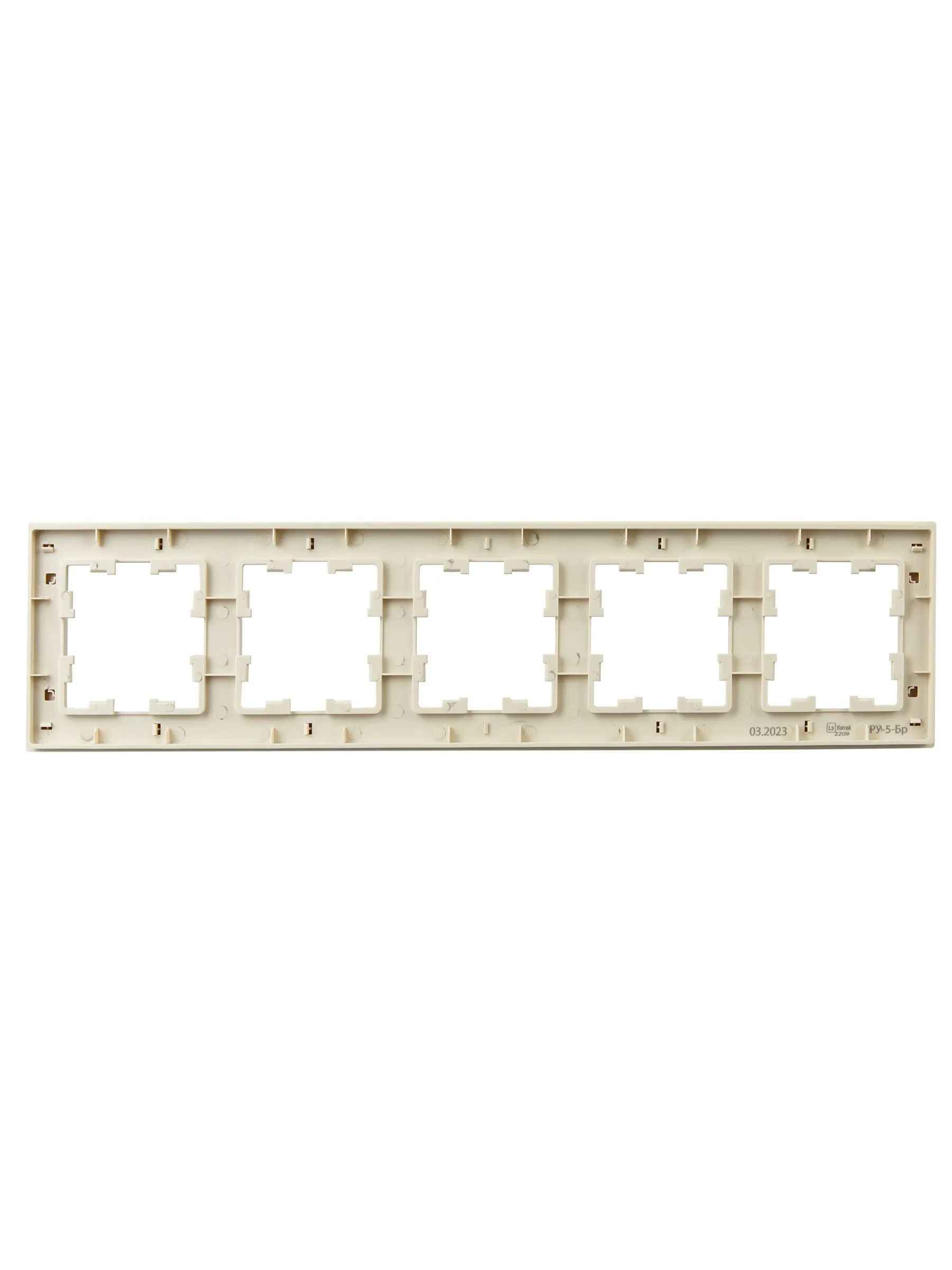 BRITE Рамка 5-местная РУ-5-Бр бежевый рифленый IEK - Фото 4