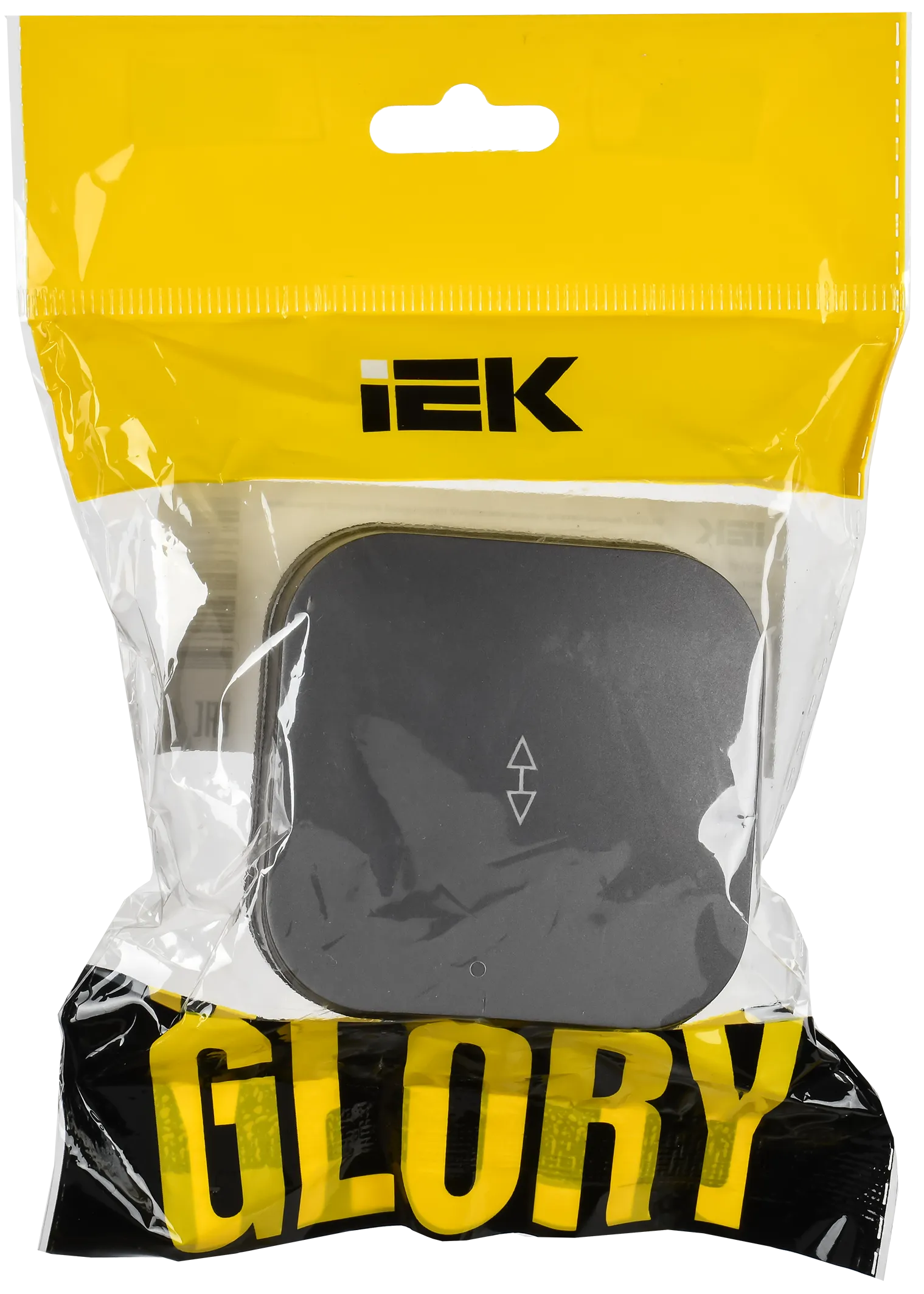 GLORY Выключатель 1-клавишный для открытой установки проходной 10А ВСп10-1-0-ХСм сталь матовый IEK - Фото 2