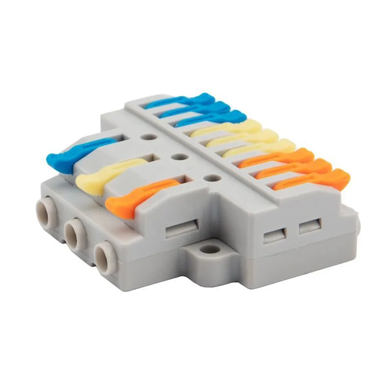 Клемма СМК 3х3 проходная разветвительная 3 полюса, с монтажной площадкой (1 ввод, 3 вывода на полюс) (50 шт./уп.) REXANT 