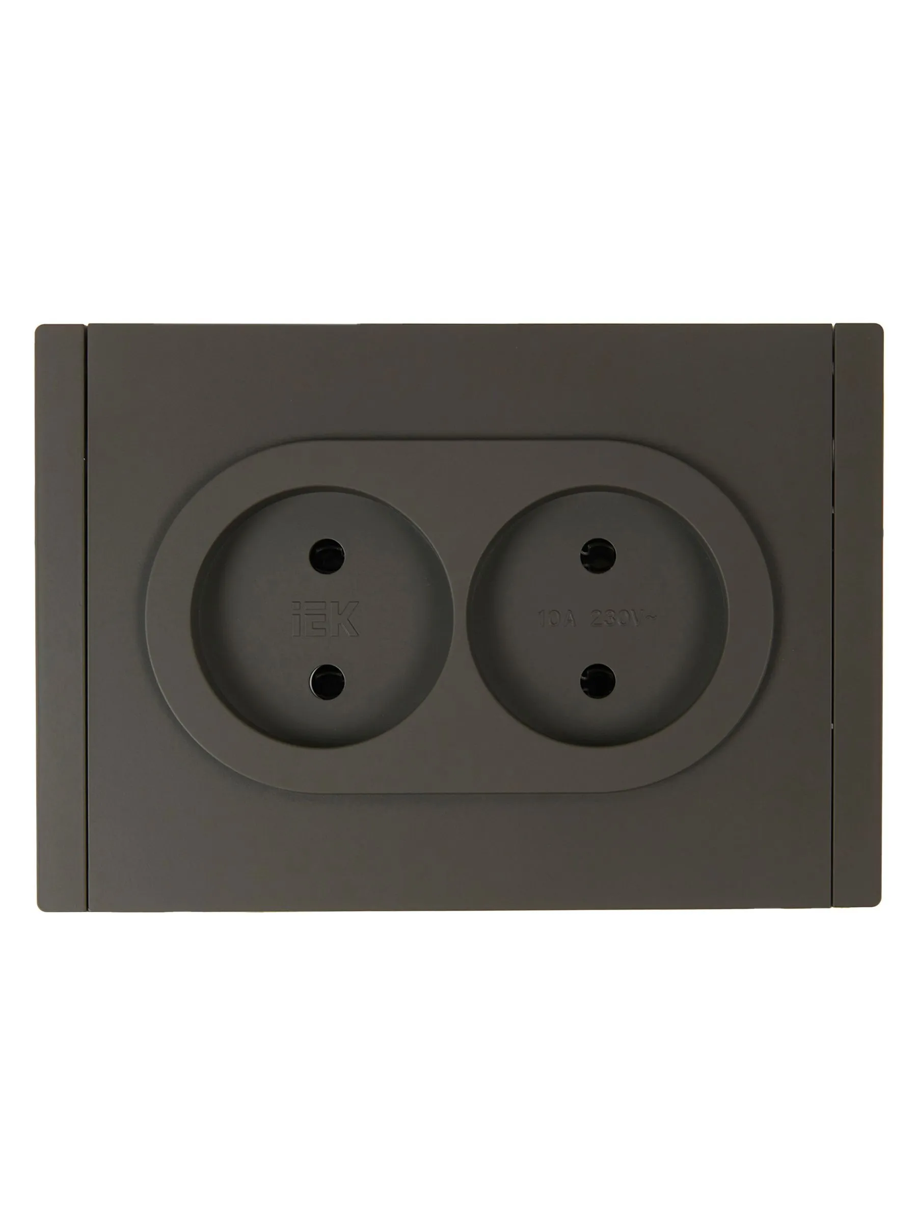 FORTE&PIANO Розетка 2-местная без заземления без защитных шторок безвинтовое крепление 10А FP326 серый IEK - Фото 4