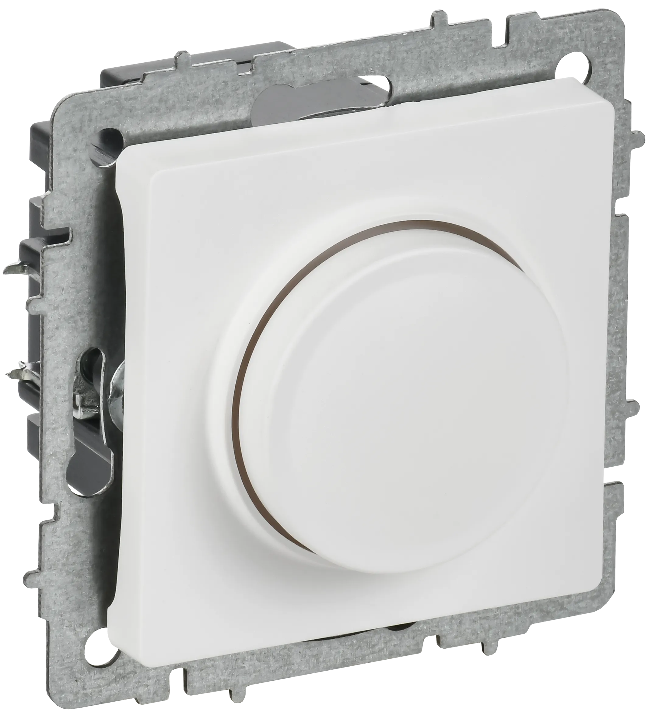 BRITE Светорегулятор поворотно-нажимной 600Вт СС10-1-0-БрАБ арктический белый IEK