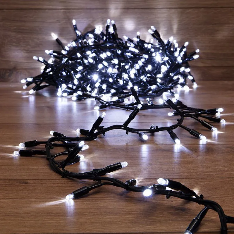 Гирлянда светодиодная Кластер 10м 400 LED БЕЛЫЙ черный каучук IP67 постоянное свечение 230В нужен блок 315-000 NEON-NIGHT 315-265