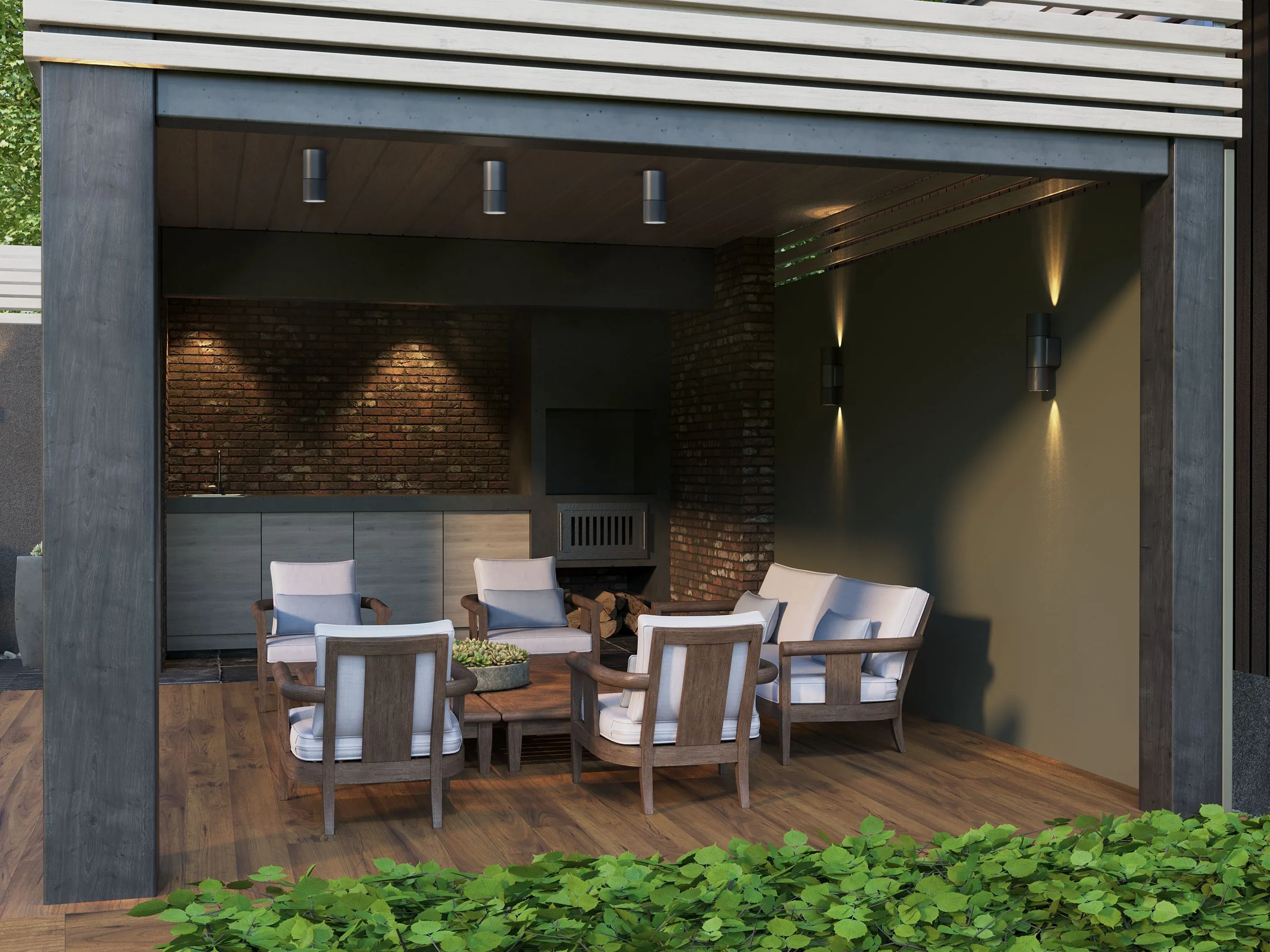 LIGHTING Светильник уличный 5222 потолочный под лампу GU10 IP65 серый IEK - Фото 3